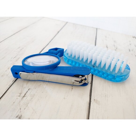 Avon Toenail Clipper with Magnifier New Footworks Pedicure Kit + Nail Brush - Picture 5 of 12